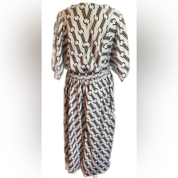 Ann Taylor Dress Size Medium Maxi Dress Blue and Tan - Picture 5 of 7